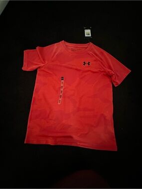 Under Armour Red/orange Camo-Print Short Sleeve Performance Tee